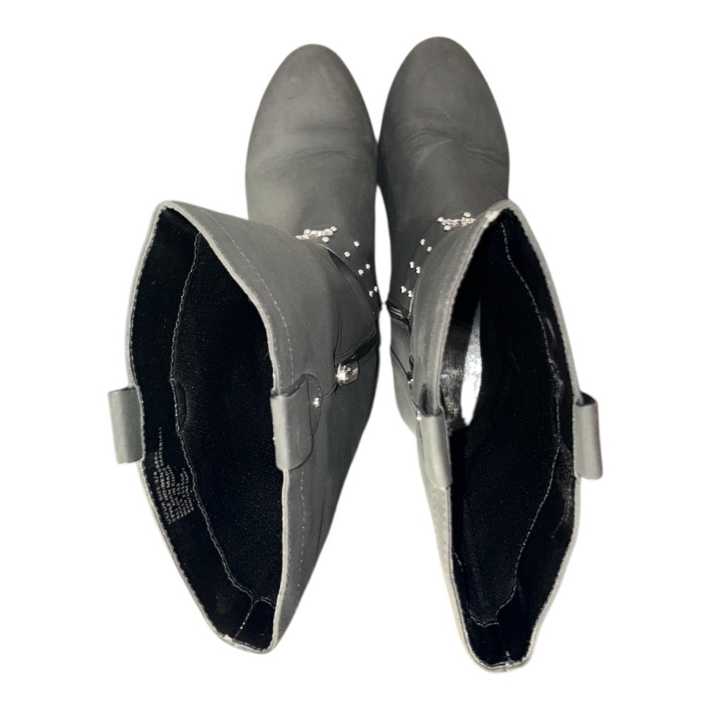 DKNY Ellie Studded Strap Tall Riding Boots Women's Size 5 Charcoal Grey Silver - Picture 6 of 9